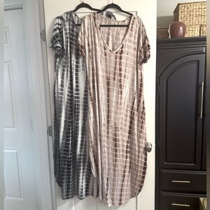 Tie dye tshirt maxi dresses with pockets